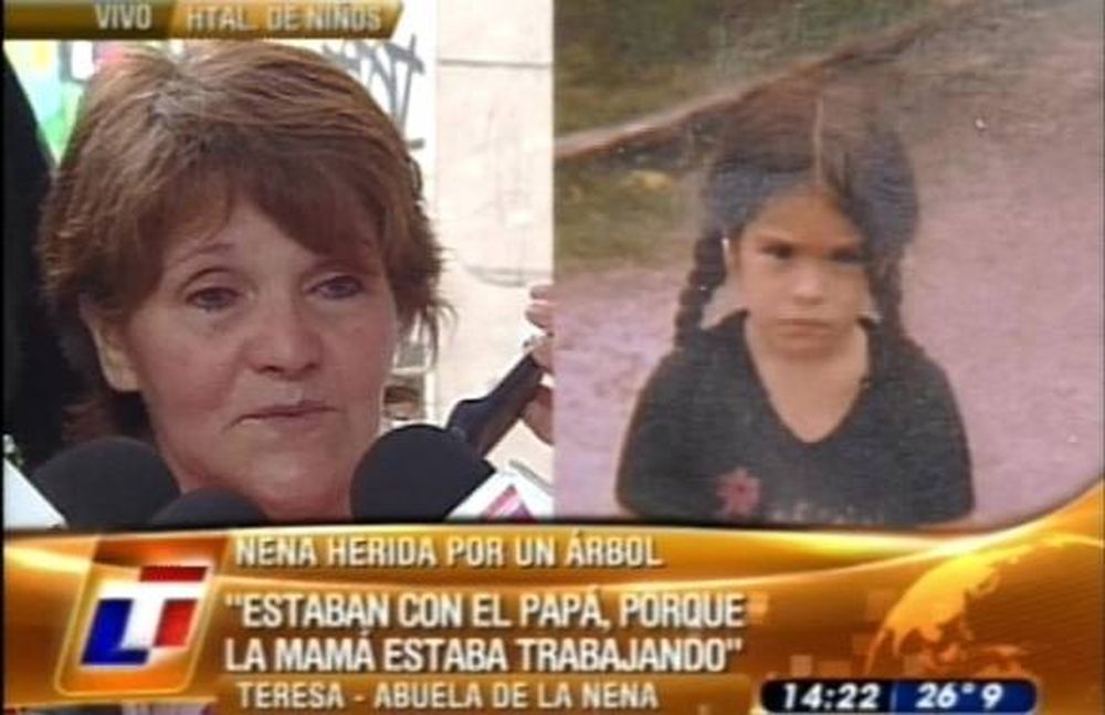 Niña en coma por caída de un árbol
