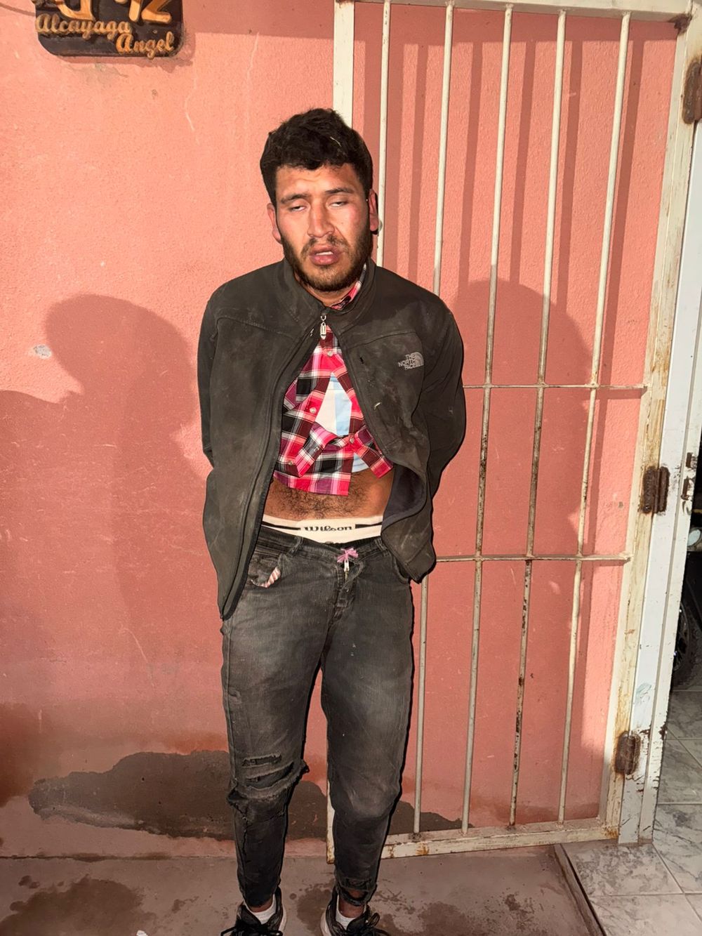 El delincuente que fue detenido en Chimbas por la víctima y su hijo.&nbsp;