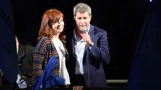 Cristina Kirchner junto a Sergio Uñac.