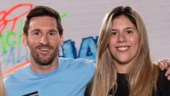 Lionel y María Sol Messi.-