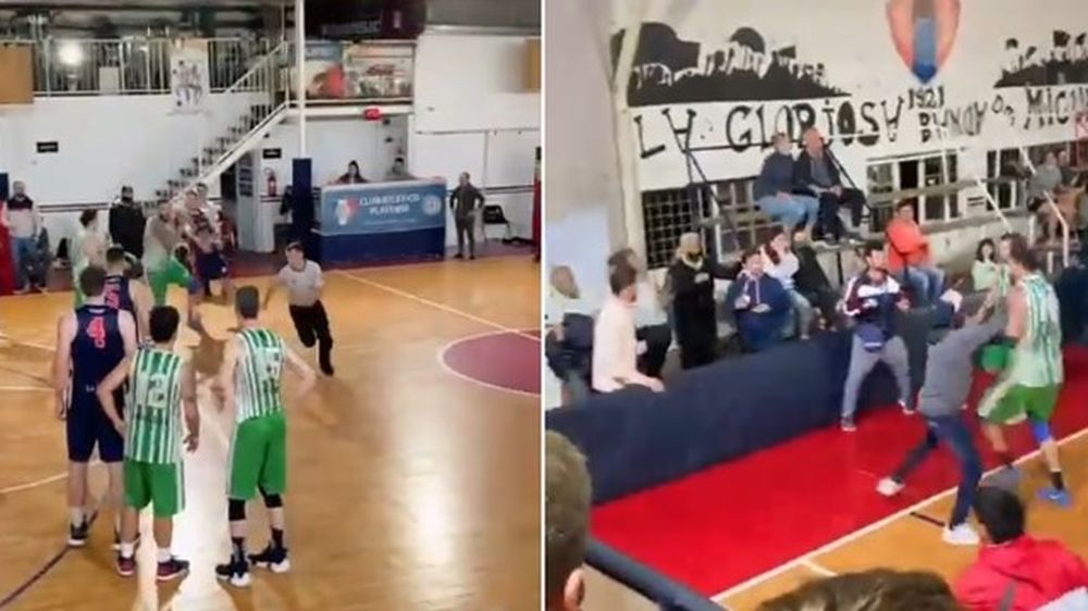 El referí le aplicó una sanción y el jugador lo corrió para pegarle
