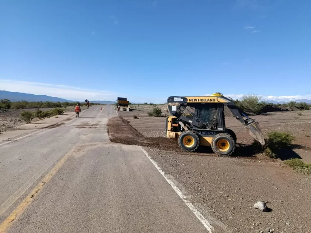 Talacasto. Vialidad realizó trabajos este lunes.