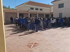 Simulacro en una de las escuelas más populosas de San Juan.