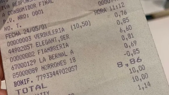 Un usuario de Twitter mostró un tiket del supermercado de hace 20 años y se hizo viral