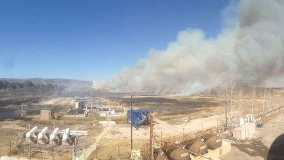 Un voraz incendio en San Martín casi afecta una bodega