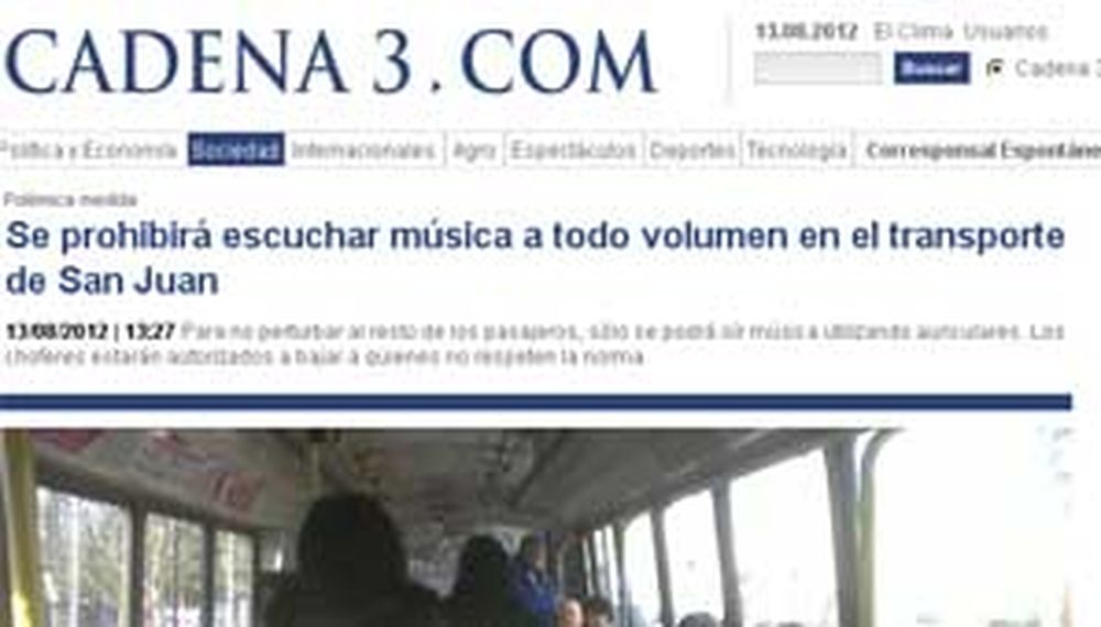 La prohibición de escuchar música sin auriculares en colectivos, noticia nacional