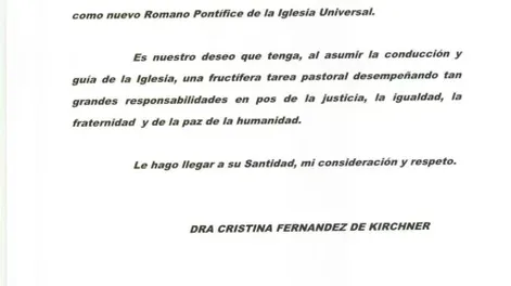 Cristina confirmó que asistirá a la asunción de Francisco I