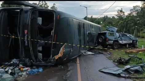 Así quedó uno de los dos colectivos.
