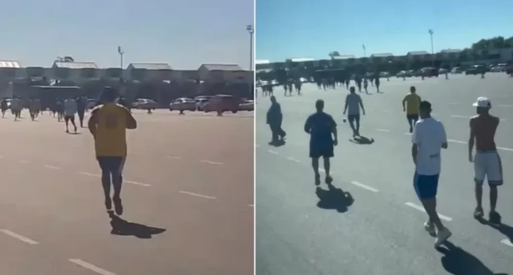 [VIDEOS] Hinchas de Boca e Independiente se cruzaron en el peaje de Dock Sud