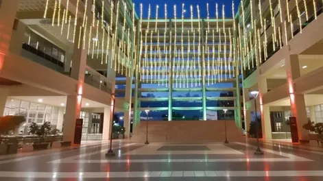 Diario de Cuyo | La Plaza Seca luce un cielo lumínico sin precedentes como decoración navideña.