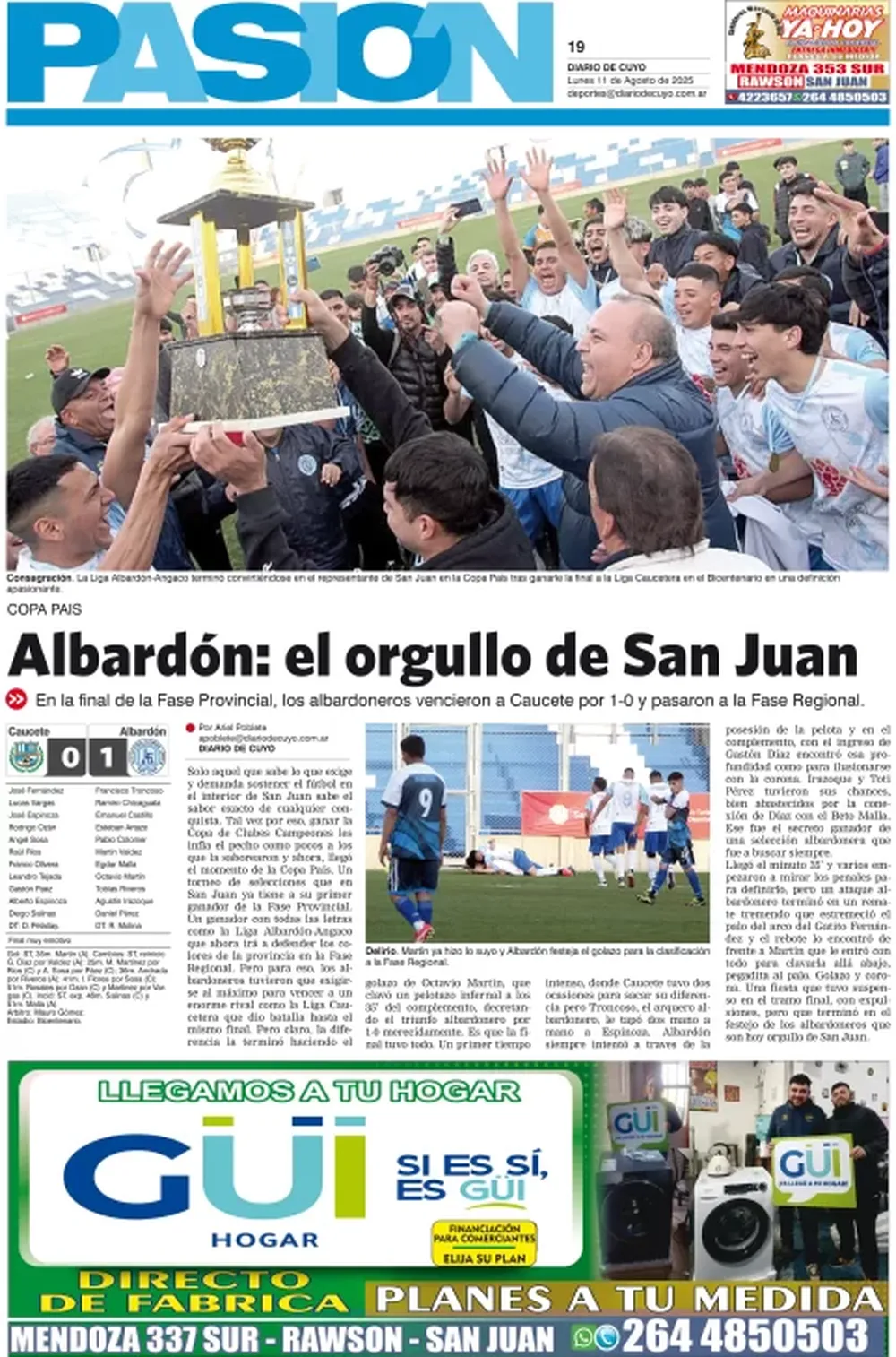 Tapa Pasión 11 de Agosto del 2025