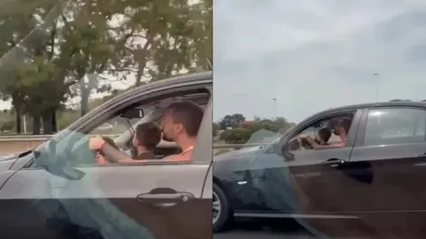 Un hombre hizo que un nene manejara en la autopista Ricchieri y causó indignación