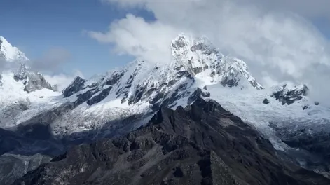 Glaciares en la Cordillera de Los Andes.