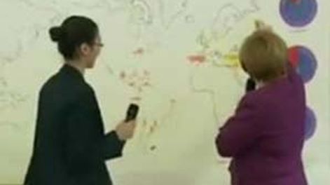 Angela Merkel no supo ubicar Berlín en un mapa