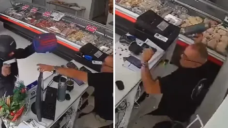 Un carnicero se defendió de un robo con un termo de agua caliente y el mate