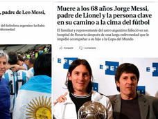 la muerte de jorge messi en las portadas de diarios del mundo: figura clave en la carrera de lionel