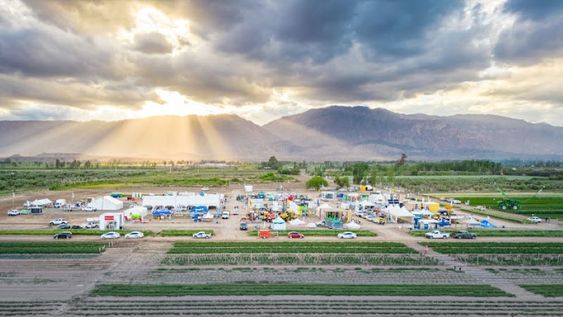 El predio de Expo Innova Cuyo, en Pocito: el escenario que la próxima semana volverá a reunir al agro, la energía y, por primera vez, la minería.