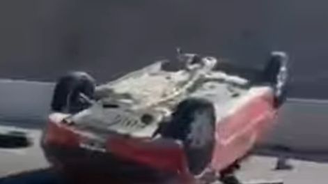 Accidente vial en la Ruta del Sol: Volcó un Peugeot 206 y un herido fue trasladado al hospital