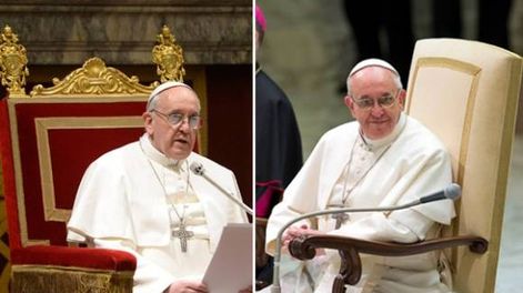 El Papa cambió el trono de oro por un sillón