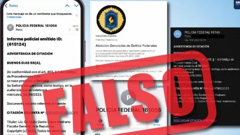 La Policía Federal alertó sobre estafas electrónicas en supuestas citaciones