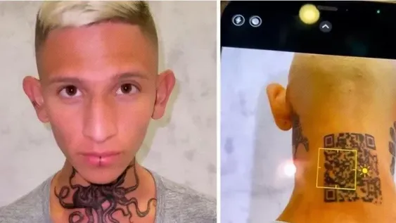 Un influencer se tatuó el QR de su Instagram en la nuca y ahora no funciona