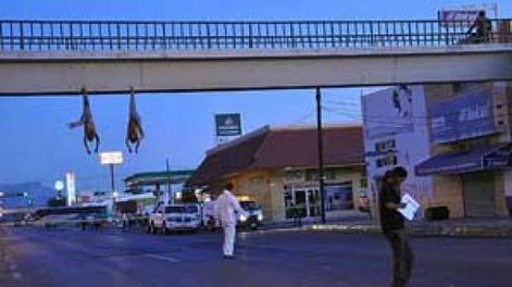 México: aparecieron cadáveres colgados en un puente
