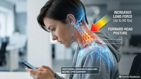 el sindrome del cuello de texto: como el celular destruye la columna vertebral