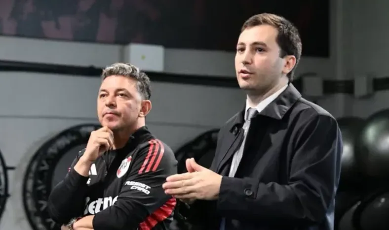 En la previa del Superclásico, Stefano Di Carlo visitó al plantel de River y se reunió con Gallardo