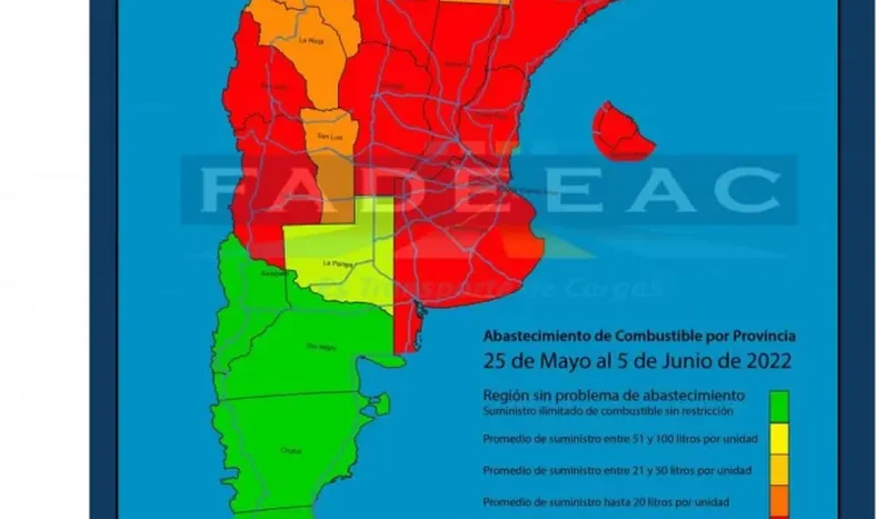 19 provincias sin gasoil