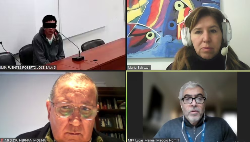 Salas en la audiencia de esta ma&ntilde;ana donde qued&oacute; imputado por femicidio.