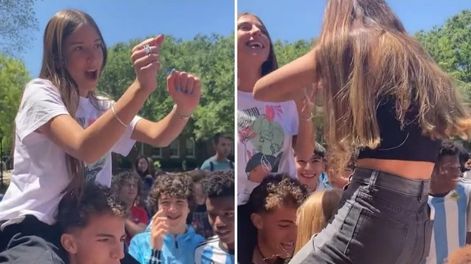 Puso un tema de La Joaqui en un colegio de EEUU, sus compañeros enloquecieron y el video se hizo viral