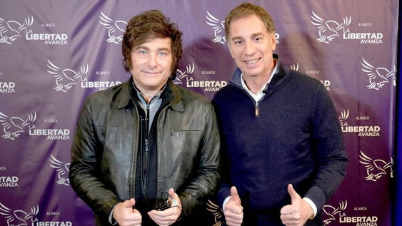 Javier Milei y Diego Santilli.