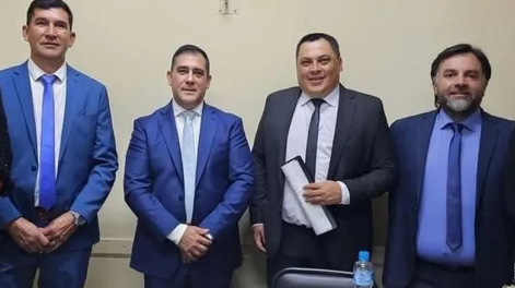 El concejal Roberto López, el intendente de Angaco José Castro y los ediles Alejandro Paredes y Alberto De Los Ríos, los denunciados por la fiscal Gerarduzzi.&nbsp;