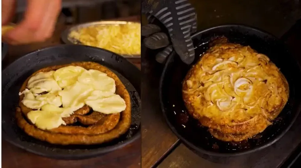 Un cocinero se hizo viral al preparar una pizza de chinchulín