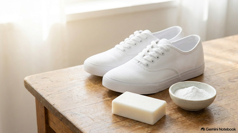 con jabon blanco y bicarbonato: el truco casero para blanquear las zapatillas de tela sin danarlas