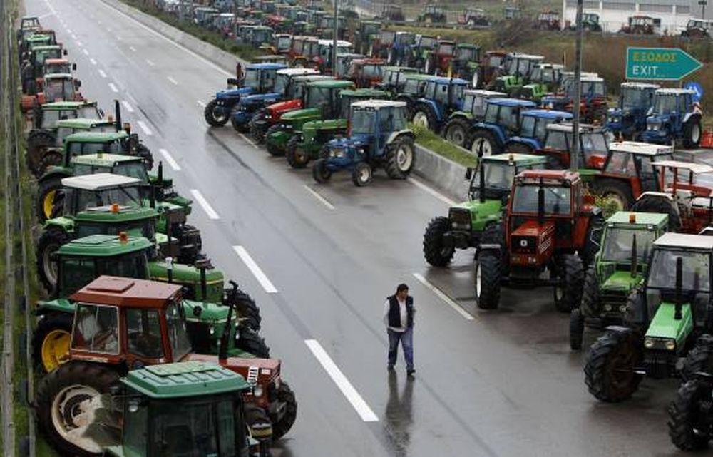 Protesta de agricultores en Grecia