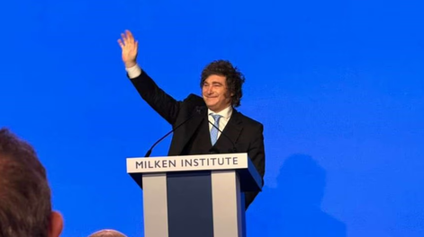 Javier Milei en el Instituto Milken.