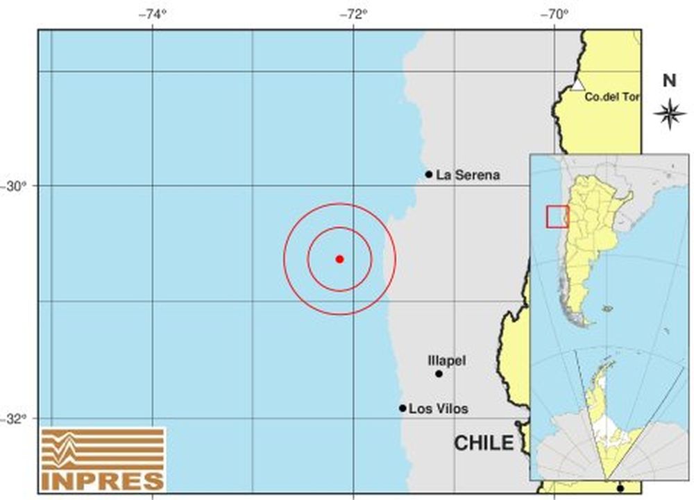 Temblor en la costa pacífica. INPRES.-