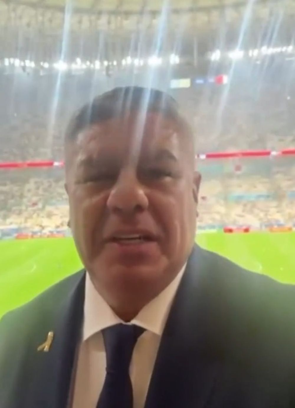 En medio de la polémica, Chiqui Tapia apareció en las redes desde el estadio Lusail a tres años del título en Qatar