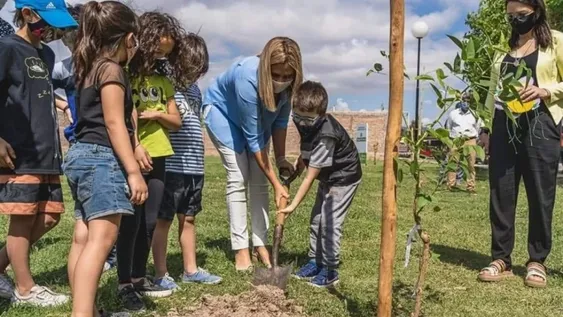 El antecedente de bosques urbanos: Rivadavia plantó 1.000 árboles nativos