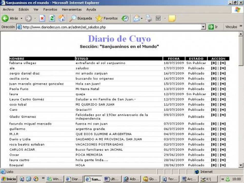 Desde lejos, lectores de la web estrecharon vínculos