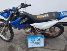Moto secuestrada. Foto: Policía de San Juan. Moto secuestrada. Foto: Policía de San Juan.