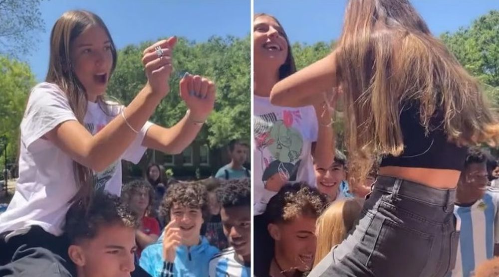 Puso un tema de La Joaqui en un colegio de EEUU, sus compañeros enloquecieron y el video se hizo viral