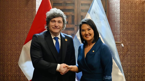 javier milei se reunio con keiko fujimori antes de la asuncion presidencial en peru