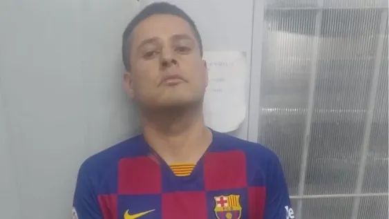 Emiliano Rey, minutos después de ser detenido el viernes.