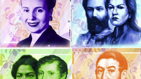 El perfil de las seis nuevas figuras en los billetes  que publicó el BCRA