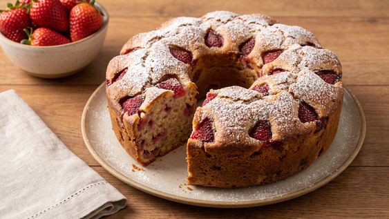 receta de budin de ricota y frutillas, rapida y facil