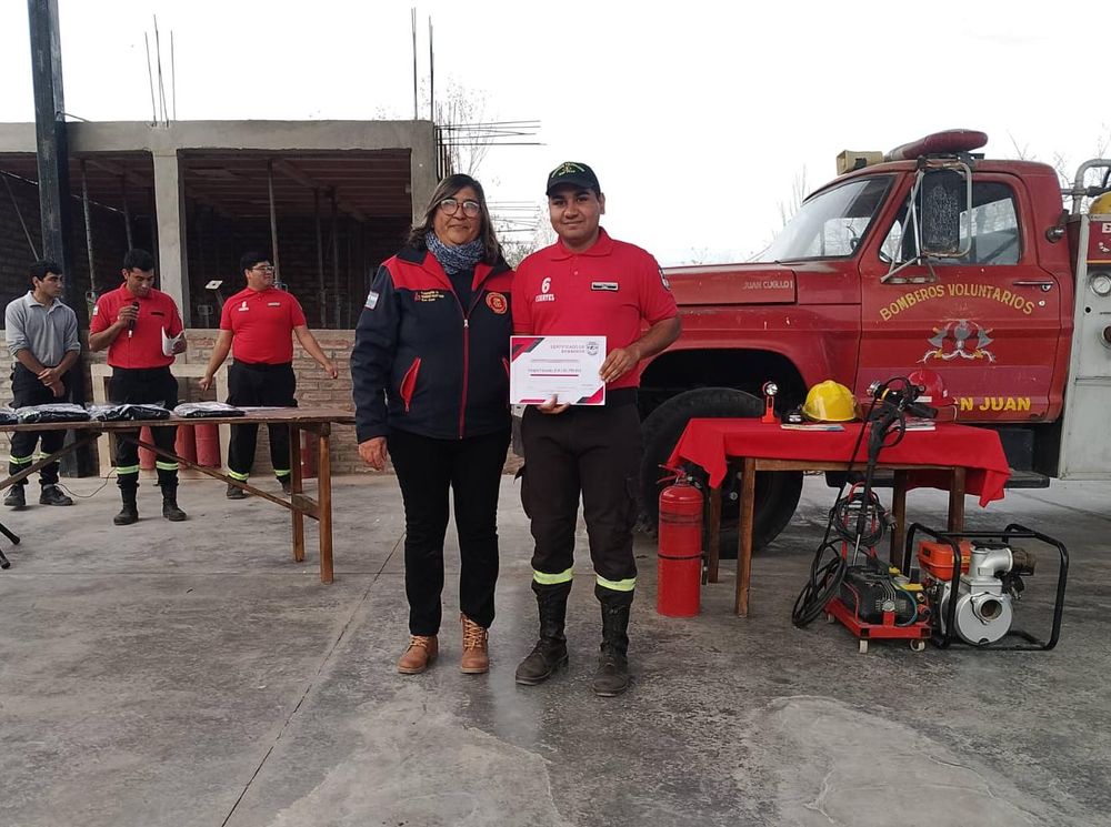 Desde hace más de 5 años, Facundo Vargas forma parte de Bomberos Voluntarios de Albardón.