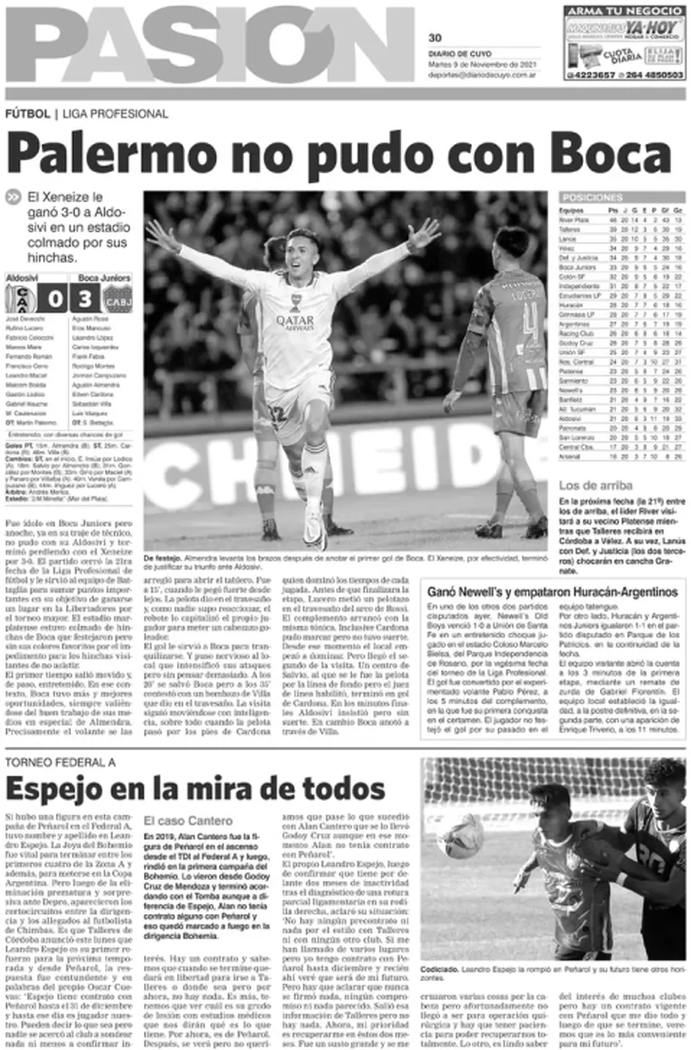Tapa Pasión 09 de Noviembre del 2021