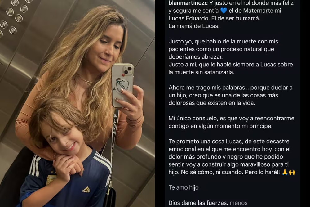 El posteo de Blanca Mart&iacute;nez sobre su hijo Lucas G&aacute;mez.